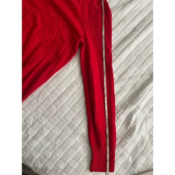 J.Crew Merino Wool Turtle Neck Roll Neck Red Sweater Holidays Christmas Modest M - Picture 10 of 10